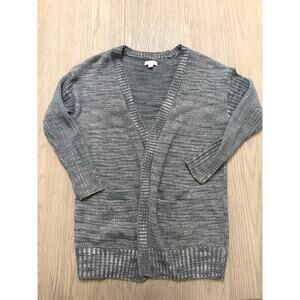 Knox Rose Gray Open Front Knit Cardigan Sweater Women’s Medium